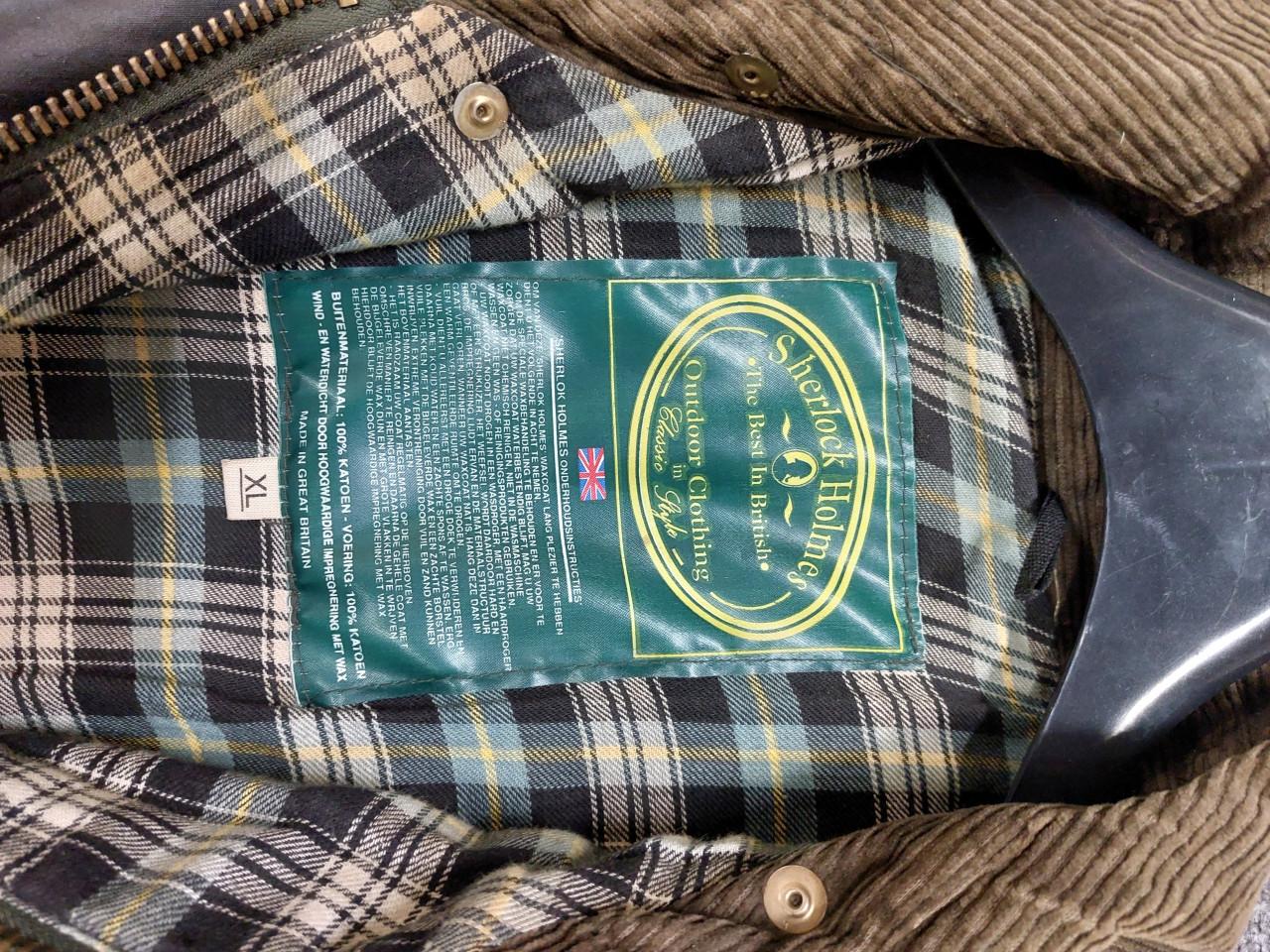 Groene wax jas, Sherlock Holmes, maat XL
