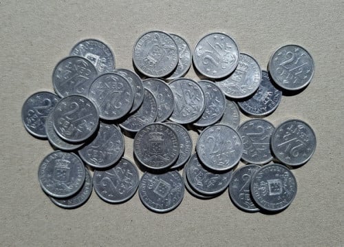 34x 2½ Cent Nederlandse Antillen Aluminium