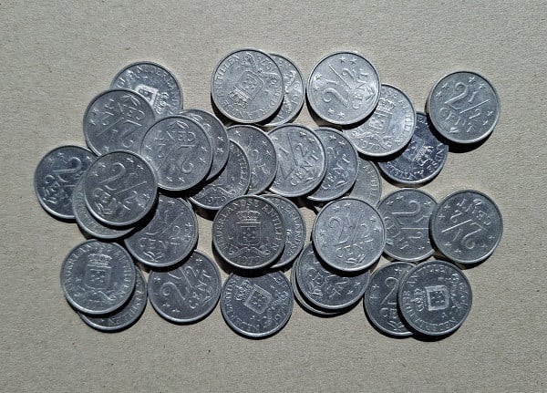 34x 2½ Cent Nederlandse Antillen Aluminium