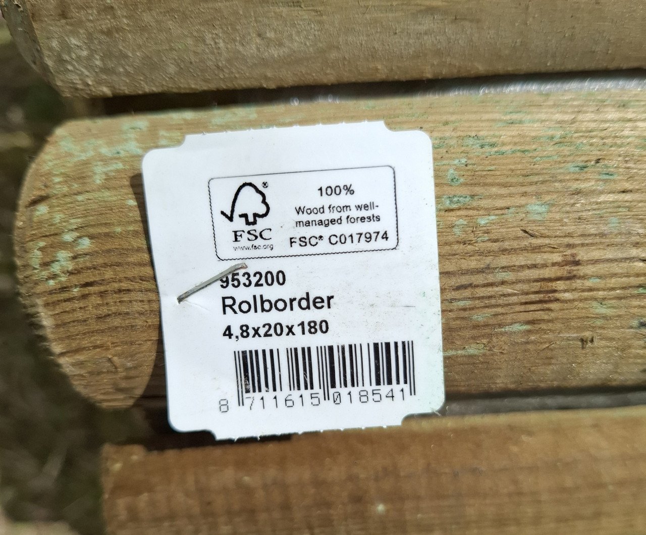 Rolborders geïmpregneerd FSC hout