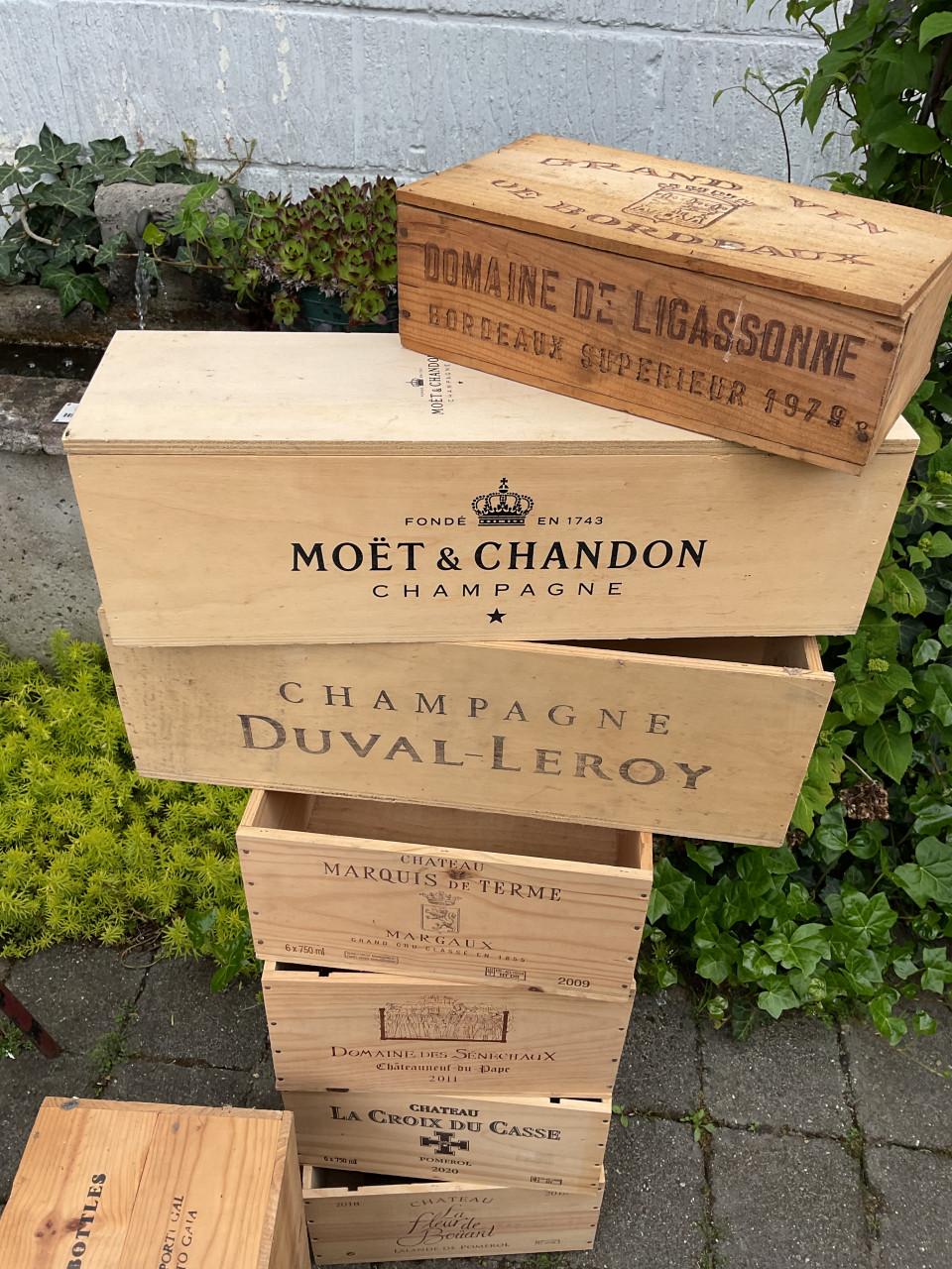 Houten wijn en Champagnekisten