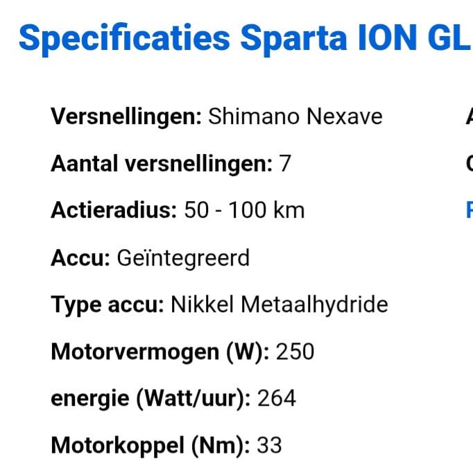 Sparta Elektrische fiets