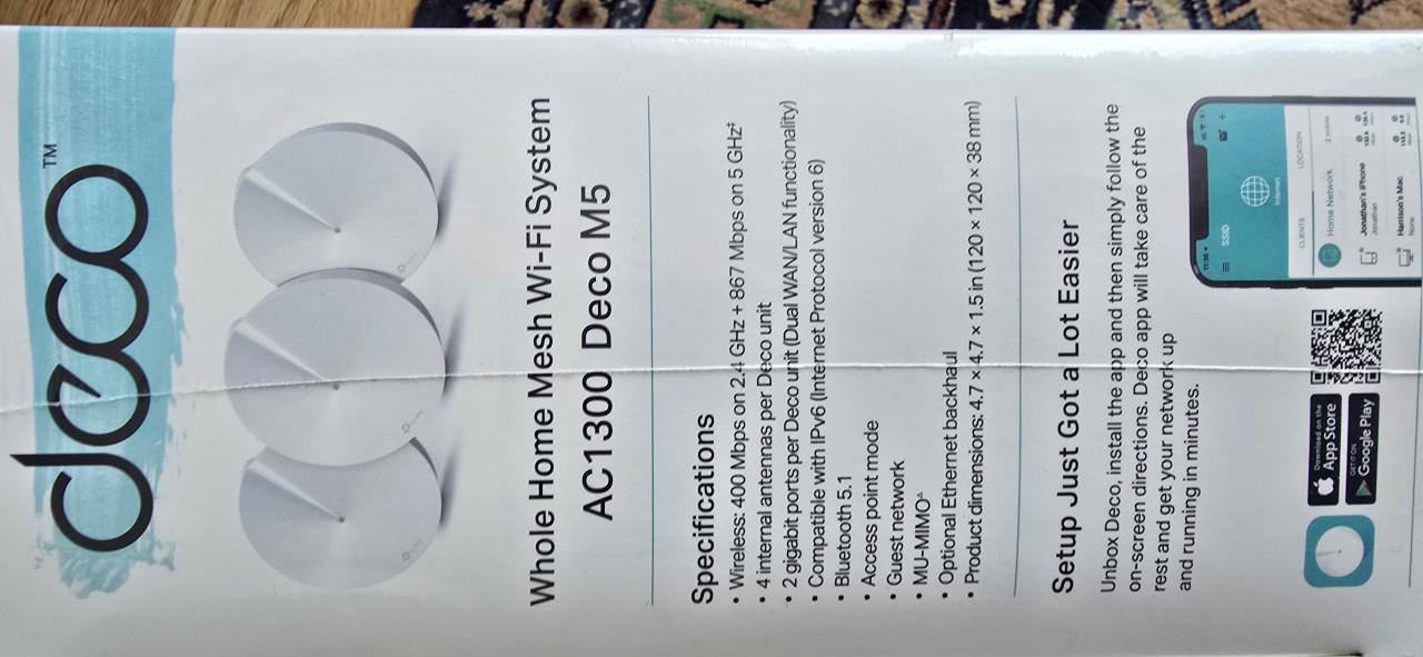 TP-LINK DECO M5  AC1300 WI-FI SYSTEEM NIEUW GESEALD IN DOOS