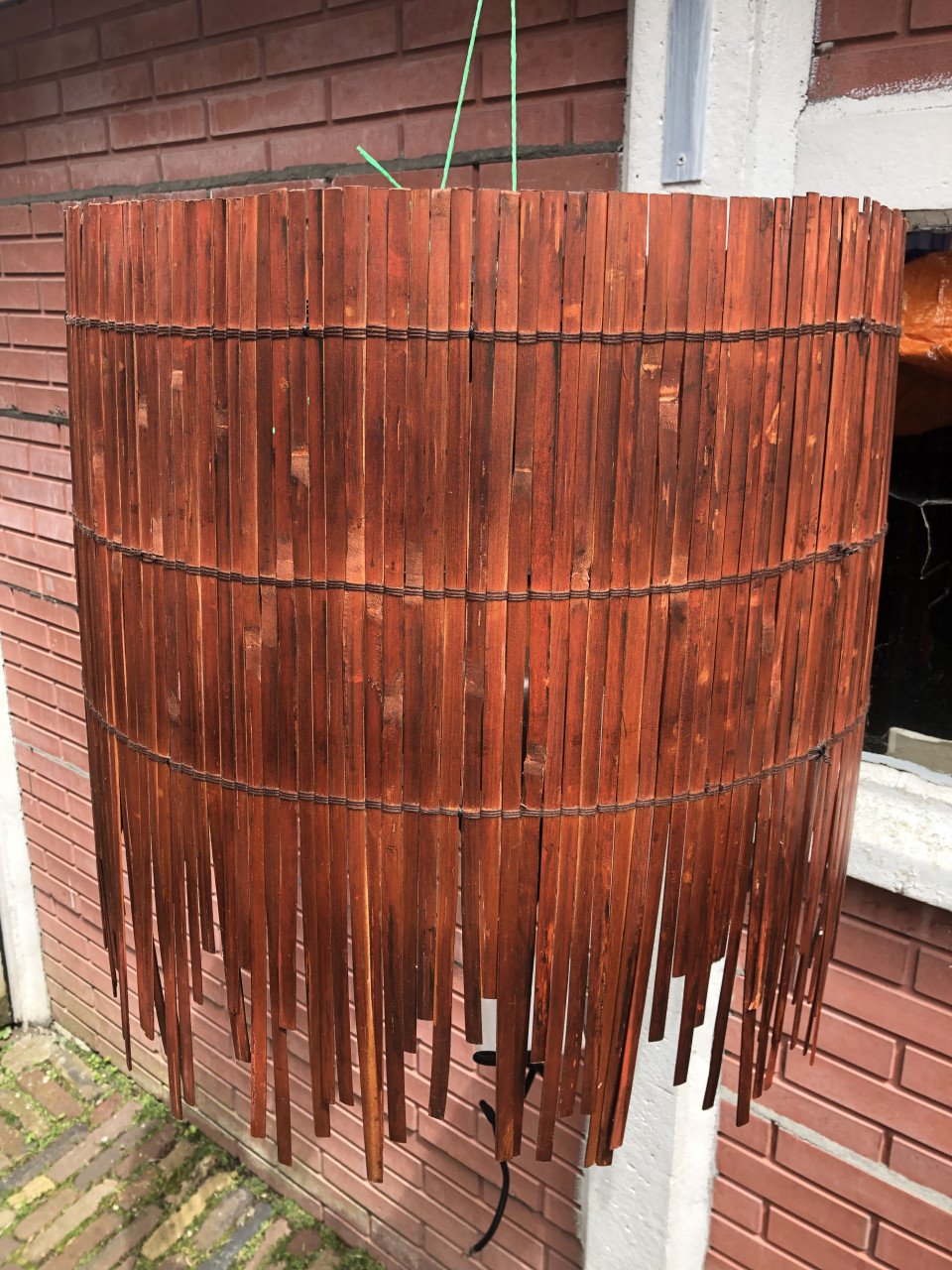 Bruine houten hanglamp!