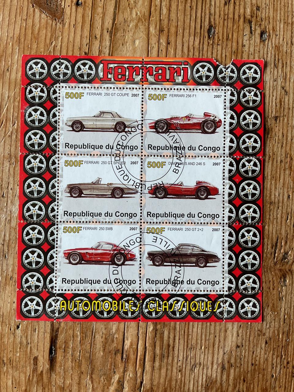 Ferrari postzegels Congo