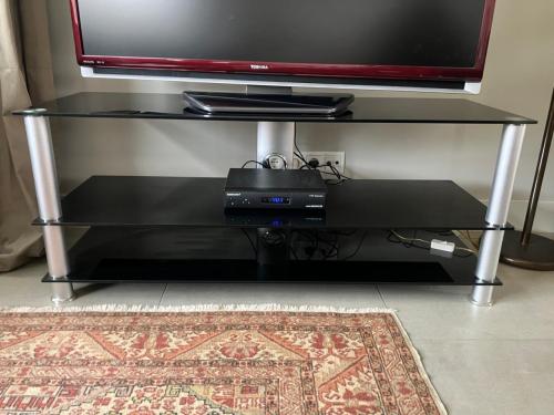 TV meubel, zwart glas