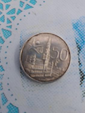 50 franc expo 1958 zilver