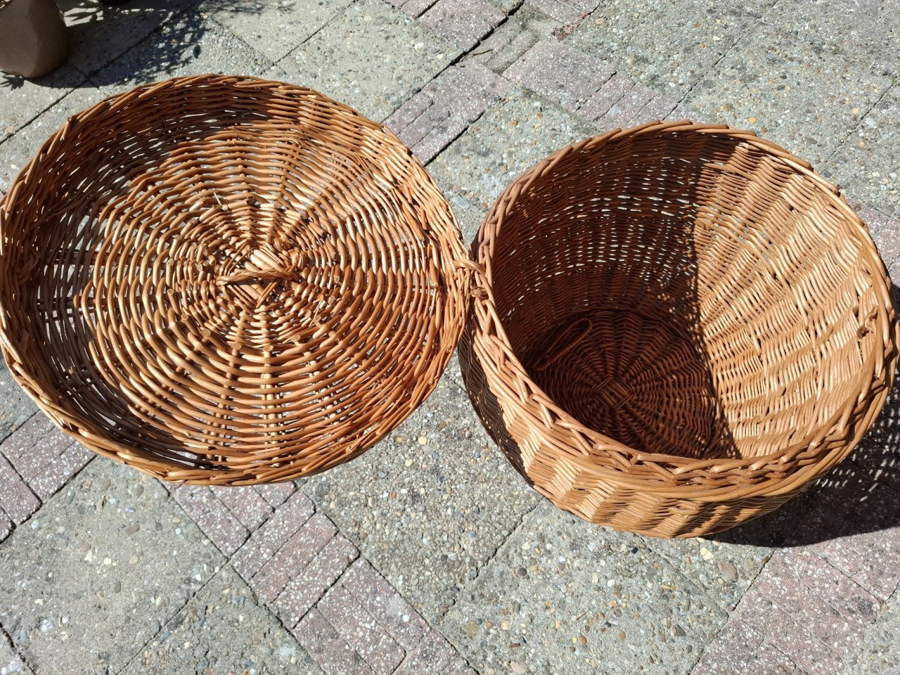 Grote rieten mand/slangenmand/inclusief deksel/rotan
