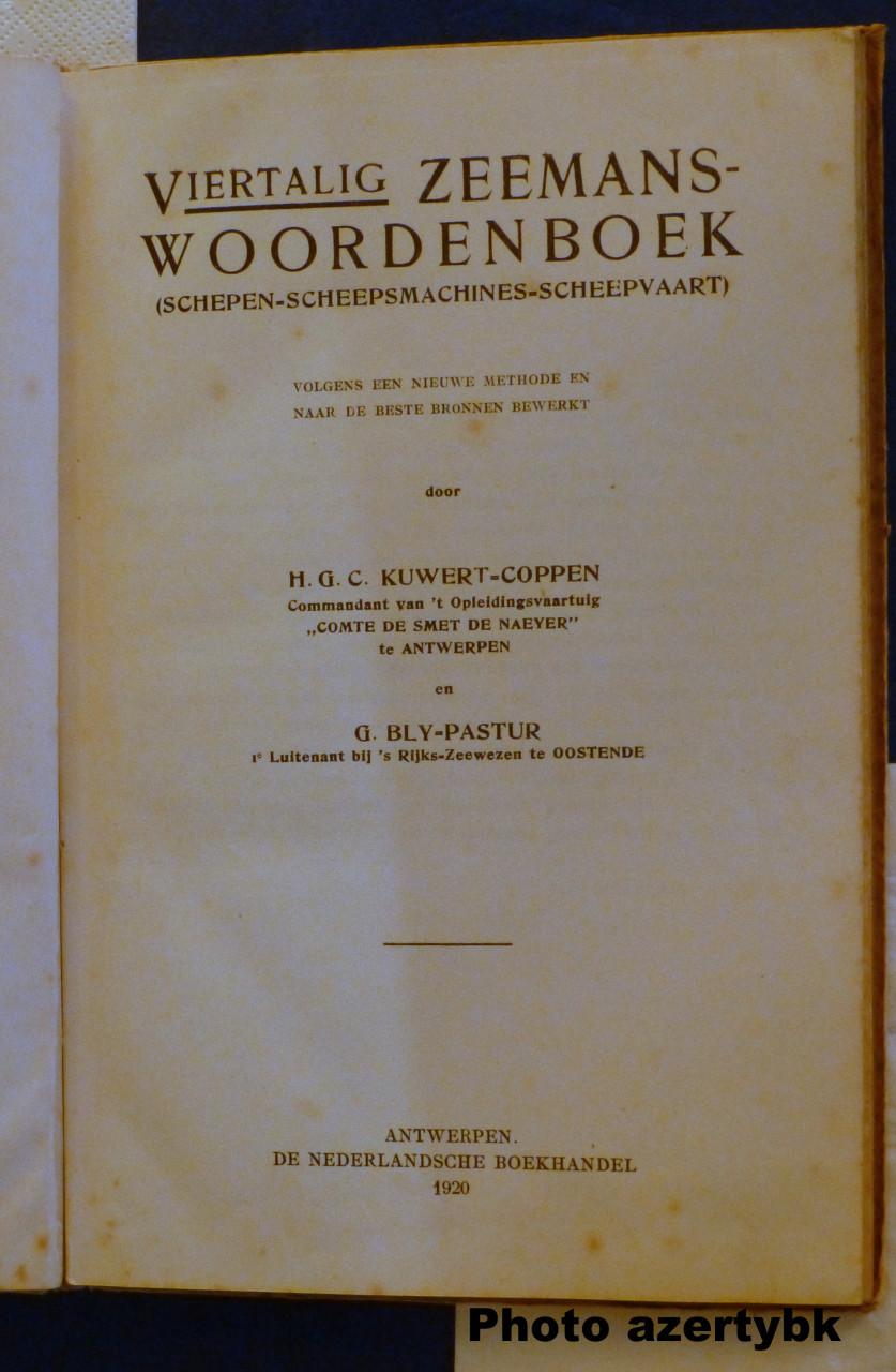 Viertalig zeemanswoordenboek (schepen), Kuwert-Coppen, 1920