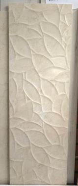 3035-289 Decor wandtegel met bladeren in reliëf, beige, 40x120 cm