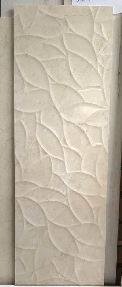 3035-289 Decor wandtegel met bladeren in reliëf, beige, 40x120 cm
