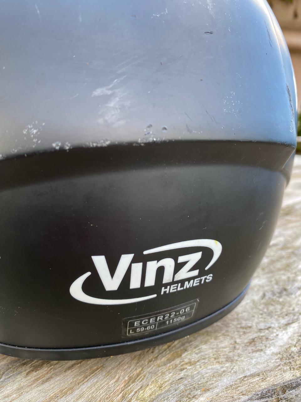 Matzwarte scooterhelm Vinze helmets maat L