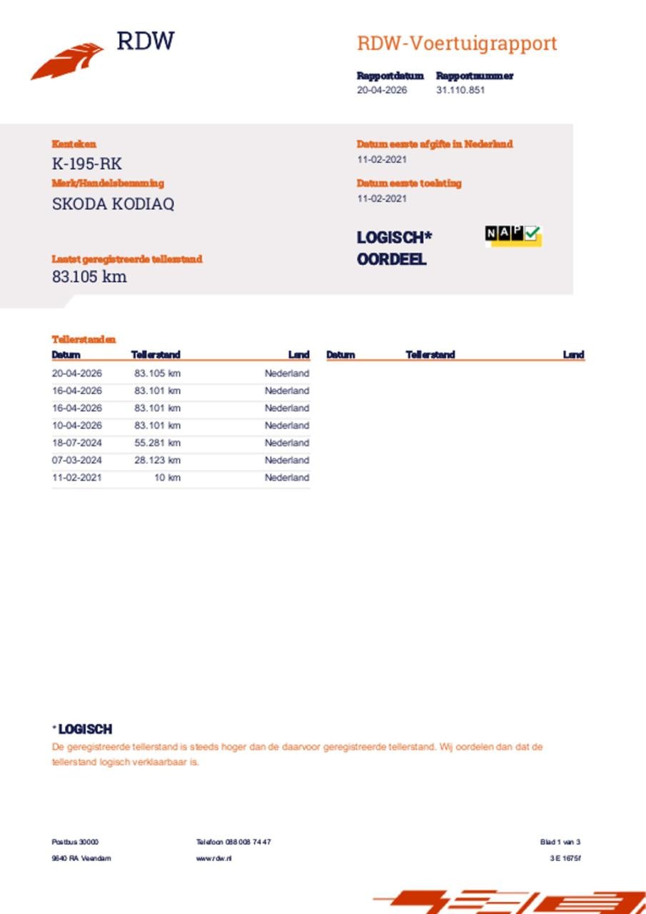 Skoda Kodiaq 1.5 tsi business edition nl auto, trekhaak, stoel en stuur ver