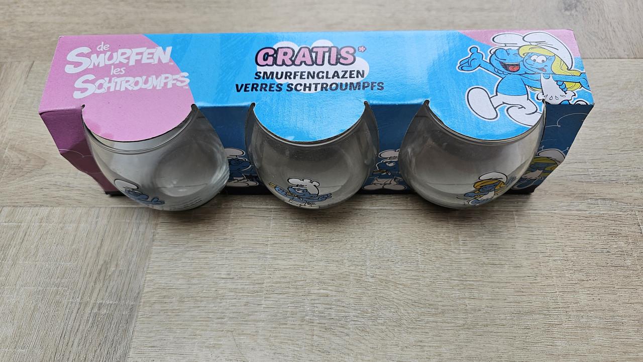 3 nieuwe bolglazen van de smurfen leuk voor de verzamelaar