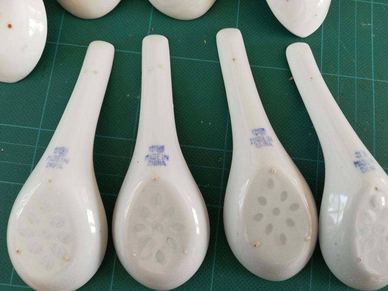 Chinese lepel soeplepel, porselein