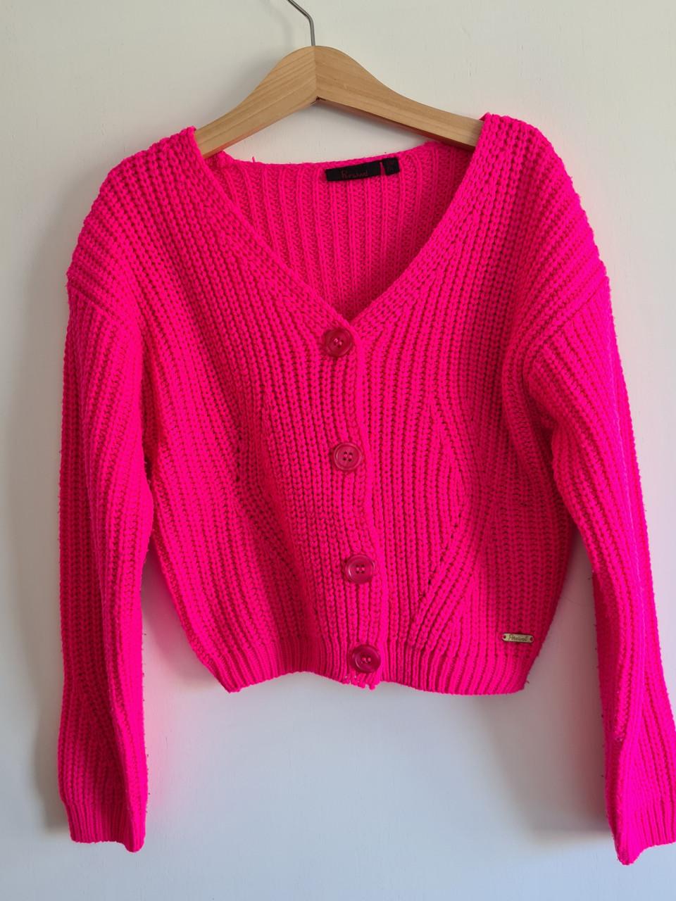 Fuchsia roze gebreid vest van Persival Maat 122-128