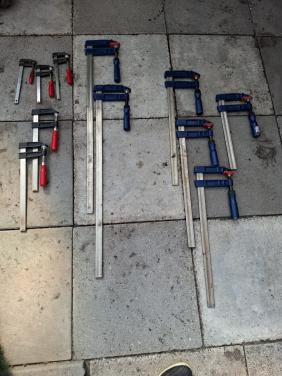 Set van 11 diverse lijmklemmen (DIN 5117)
