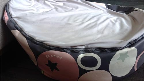 Doomoo zitzak roze/ster Stone Pink met verkleiner