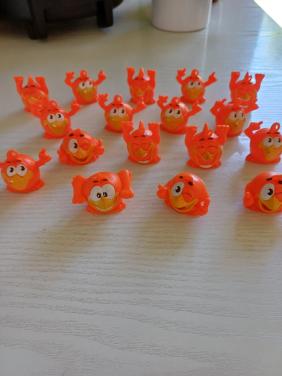 Oranje gelukvogeltjes met piepje per stuk 1,00