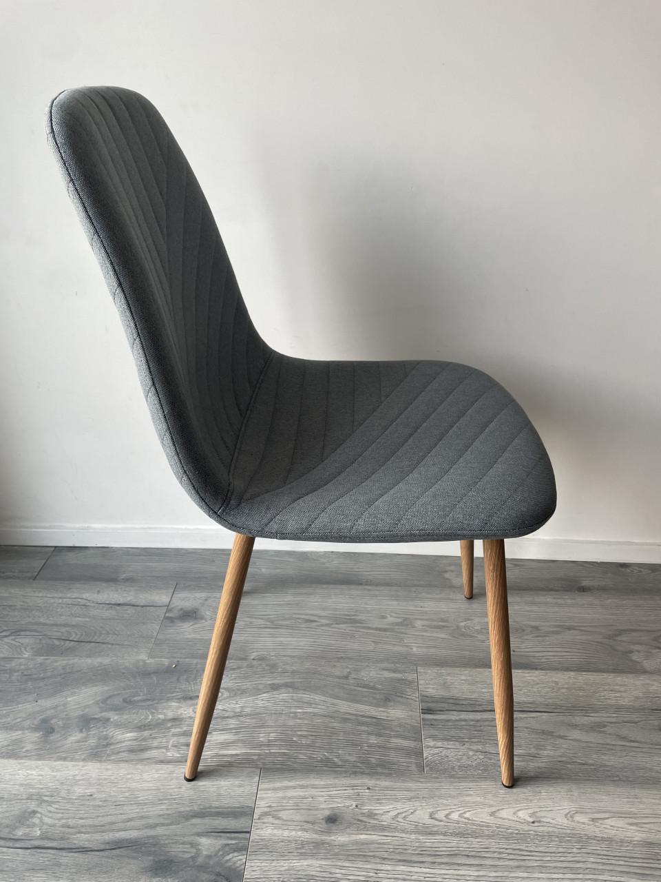 Eetkamerstoelen stoelen grijs blauw stof