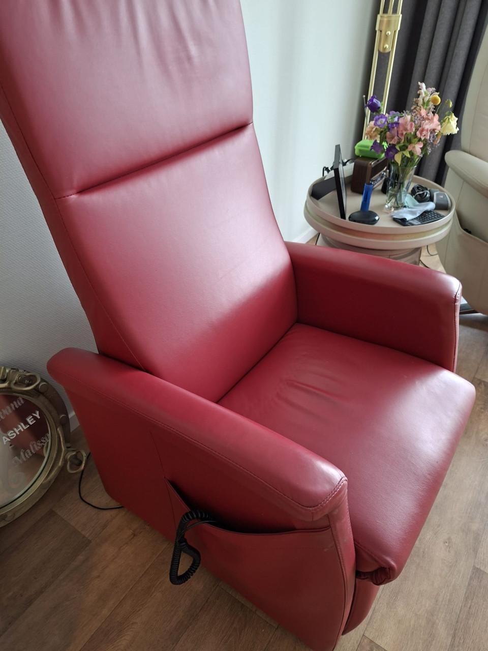 Leren Sta op stoel Fitform, 3 motoren, kleur: bordeaux