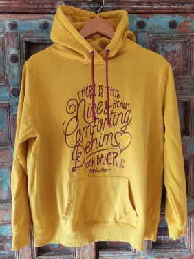 Okergele hoody & damesskinny mt M/L John Baner