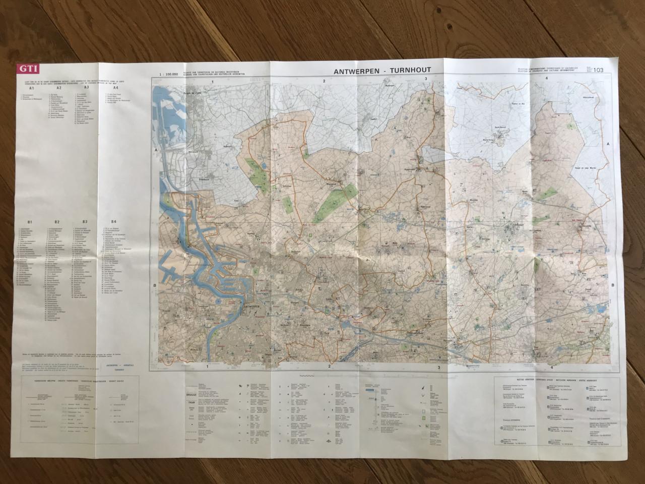 Antwerpen topografische kaart (1989)