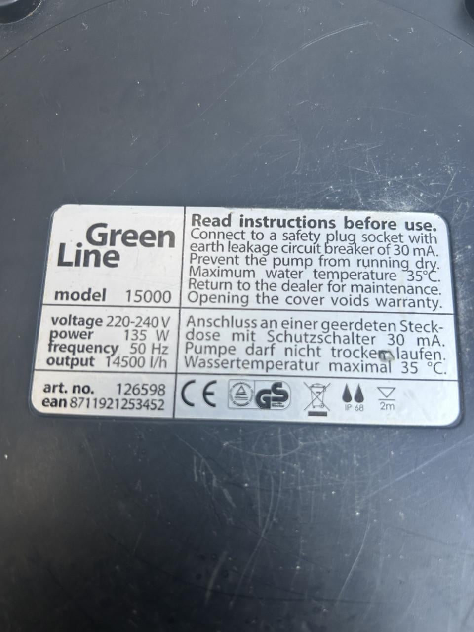 Te koop velda greenline line 15000 sterke en zuinige Vijverpomp