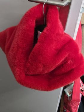 Rode oneindigheidssjaal van imitatiebont, Polyester, C&A