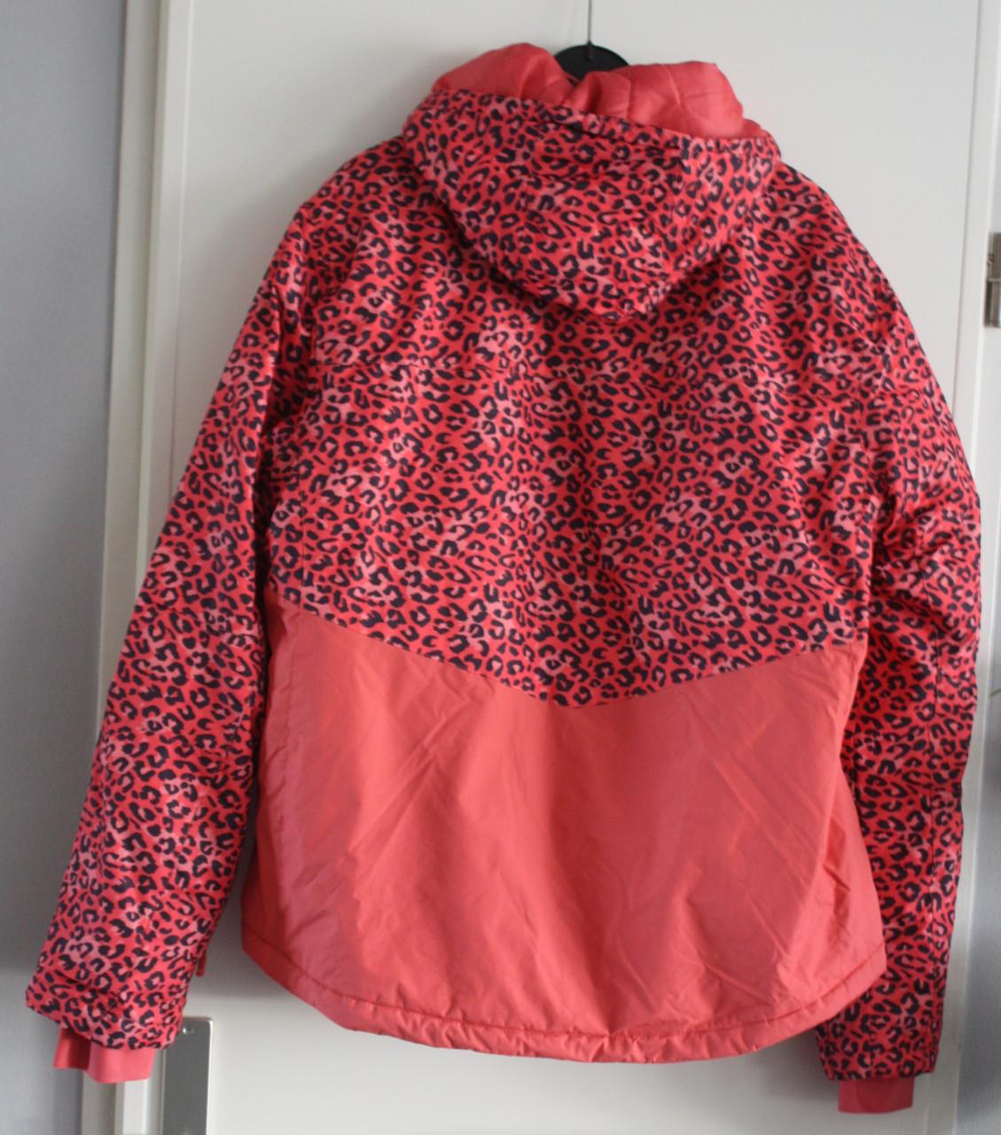 Oranje panterprint winter jas maat xl