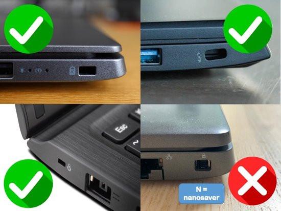 Kensington laptop- of monitorslot