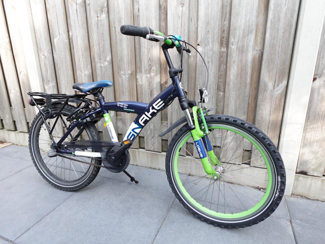 🚲 Loekie Snake Jongensfiets – 22 inch – Stoer Model 💚💙