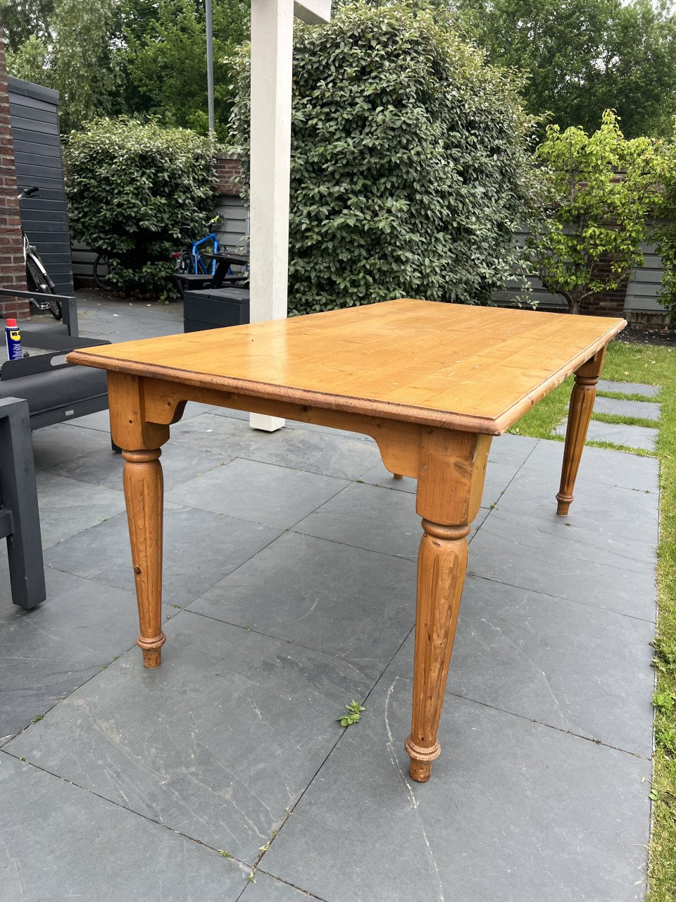 Antiek grenen eetkamertafel