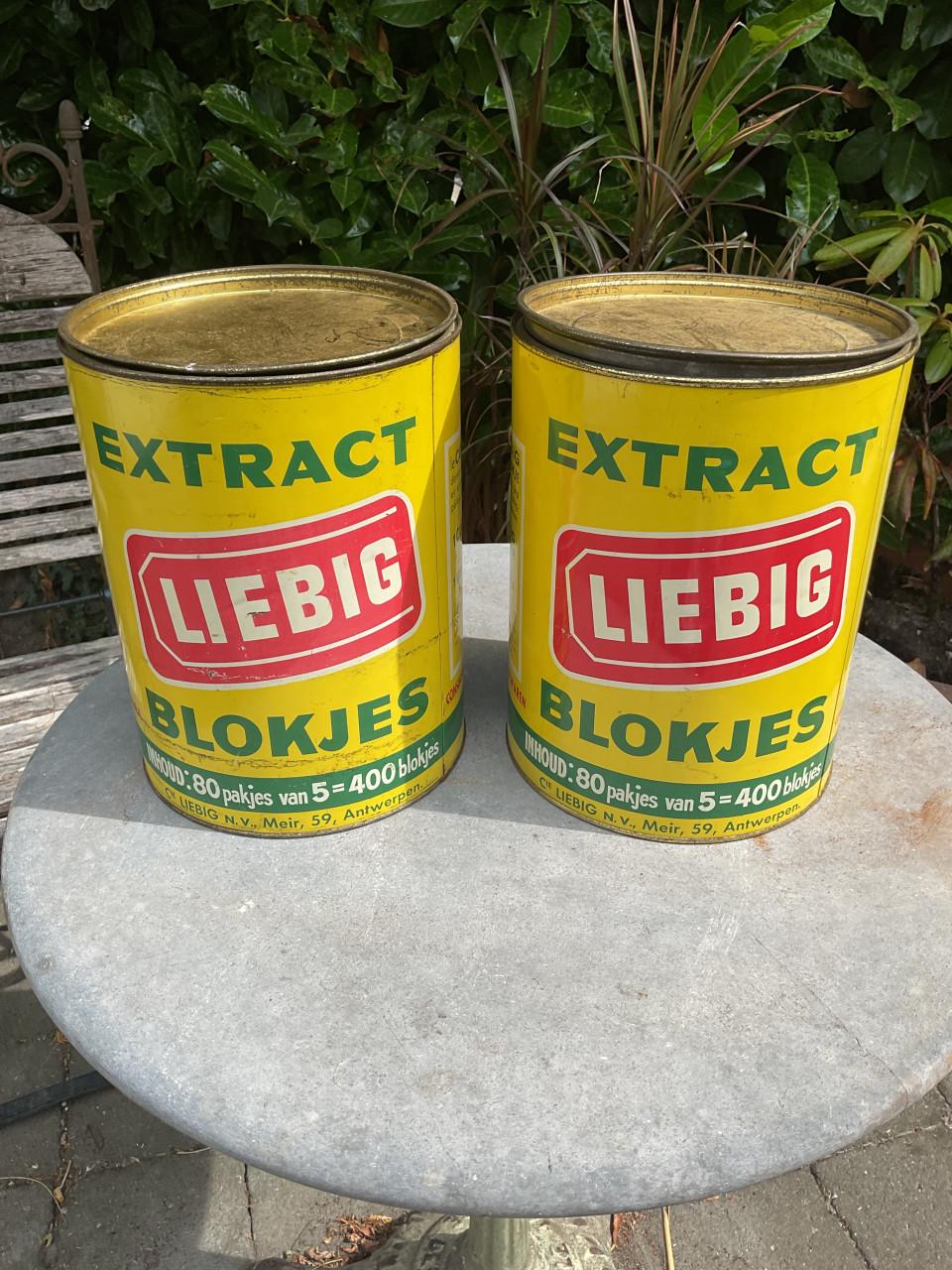 Oude blikken Liebig blokjes