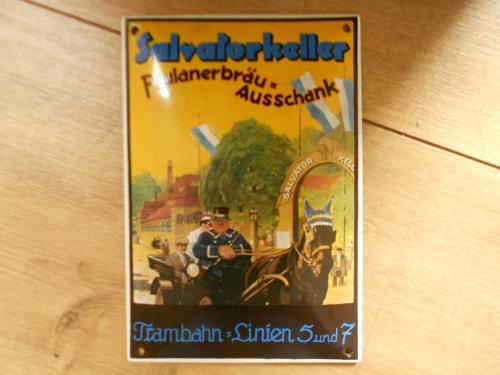 Emaille reclamebord Paulaner bier