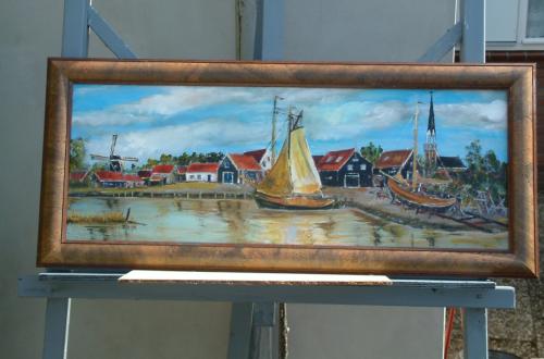 Arnemuiden Paneel doek  80 x 30 cm