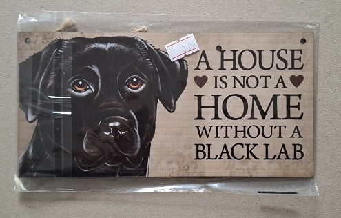 Zwarte Labrador Houten Bord