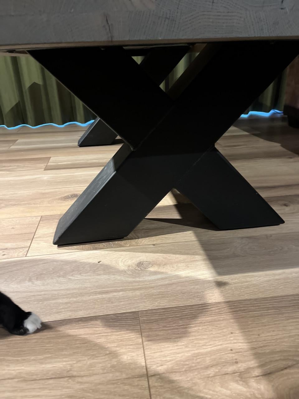 Stoere industriële eettafel + salontafel | Bijna nieuwstaat