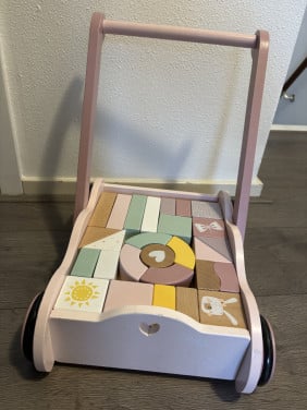 Loopkar met blokken little dutch