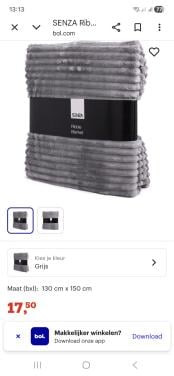 2 grijze plaids van Senza