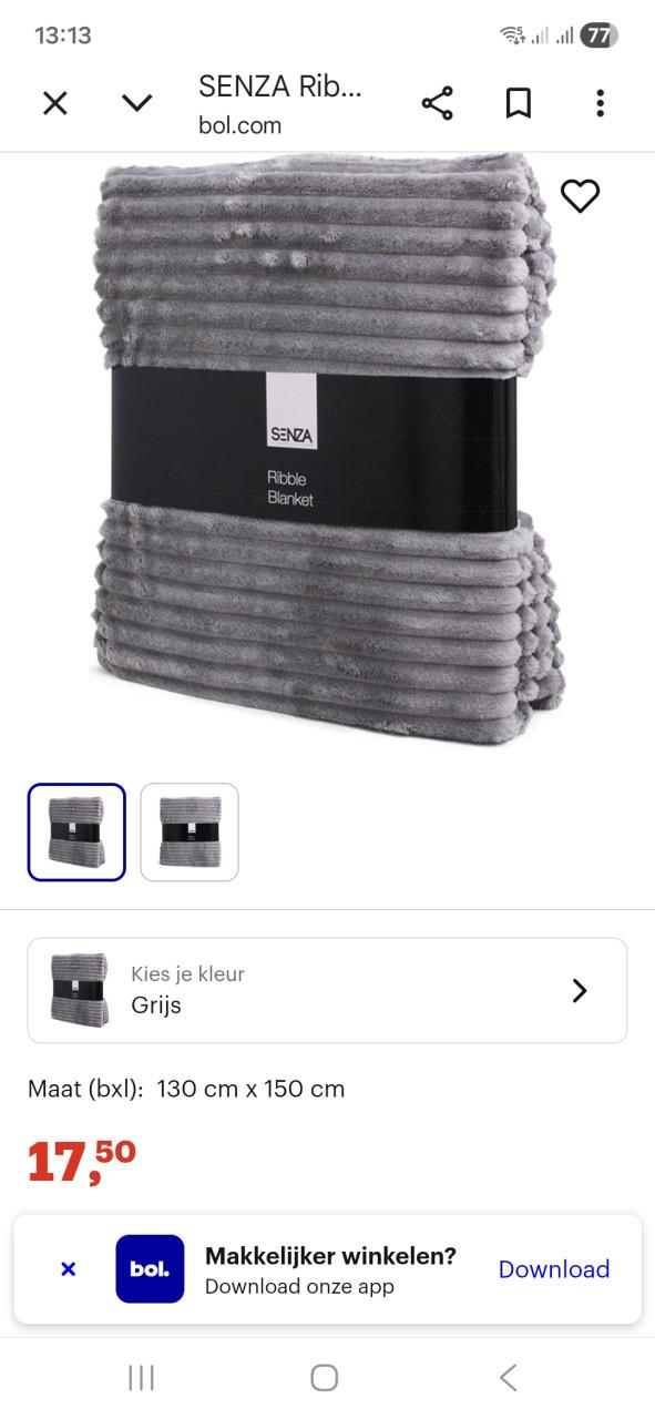 2 grijze plaids van Senza