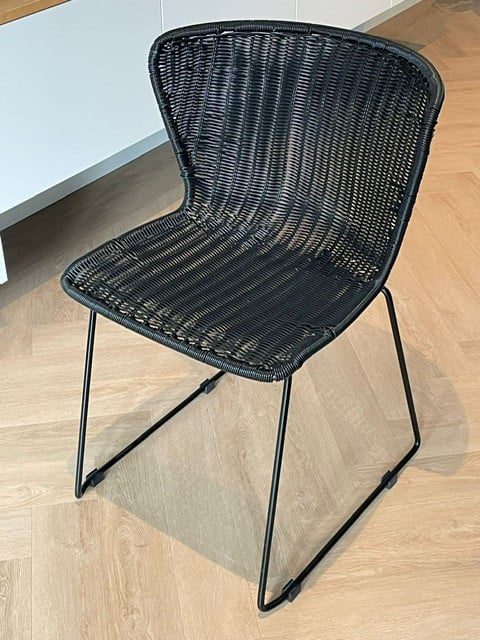 Eetkamerstoel WOOOD Wings kleur zwart 4 st BINNEN & BUITEN