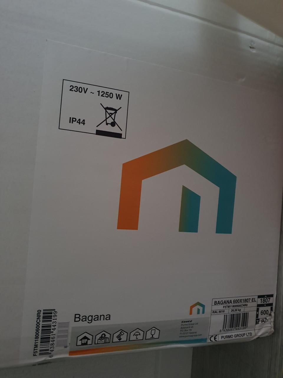 Radson Bagana elektrische radiator 1807x600mm 1000W wit