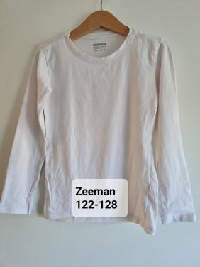 Zeeman wit shirt lange mouwen maat 122/1288