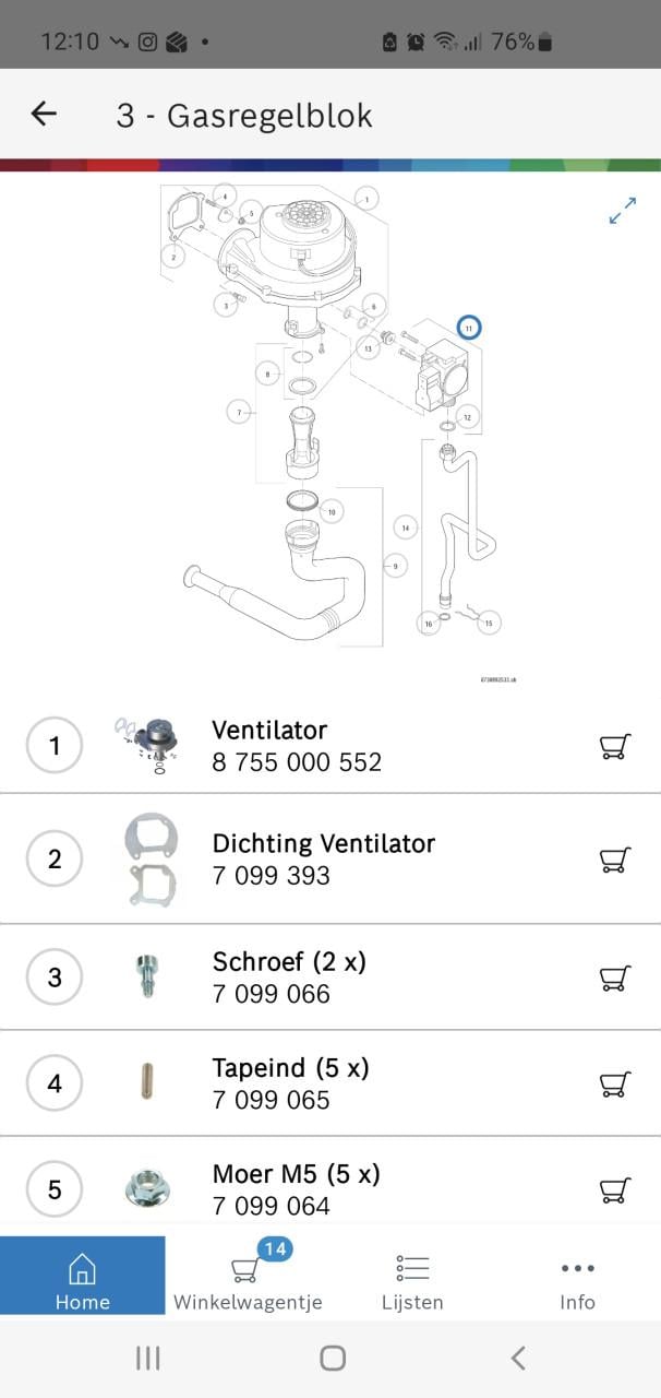 Nefit Smartline HRC24 Onderdelen 2003-08 UBA 52751..