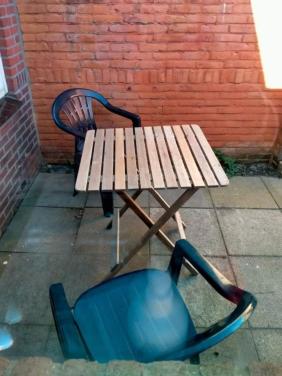 Bistro Rialto terras tafel met 2 stoelen