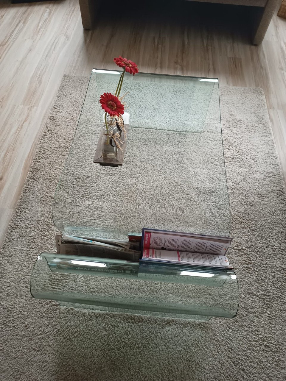 Massief glazen salontafel