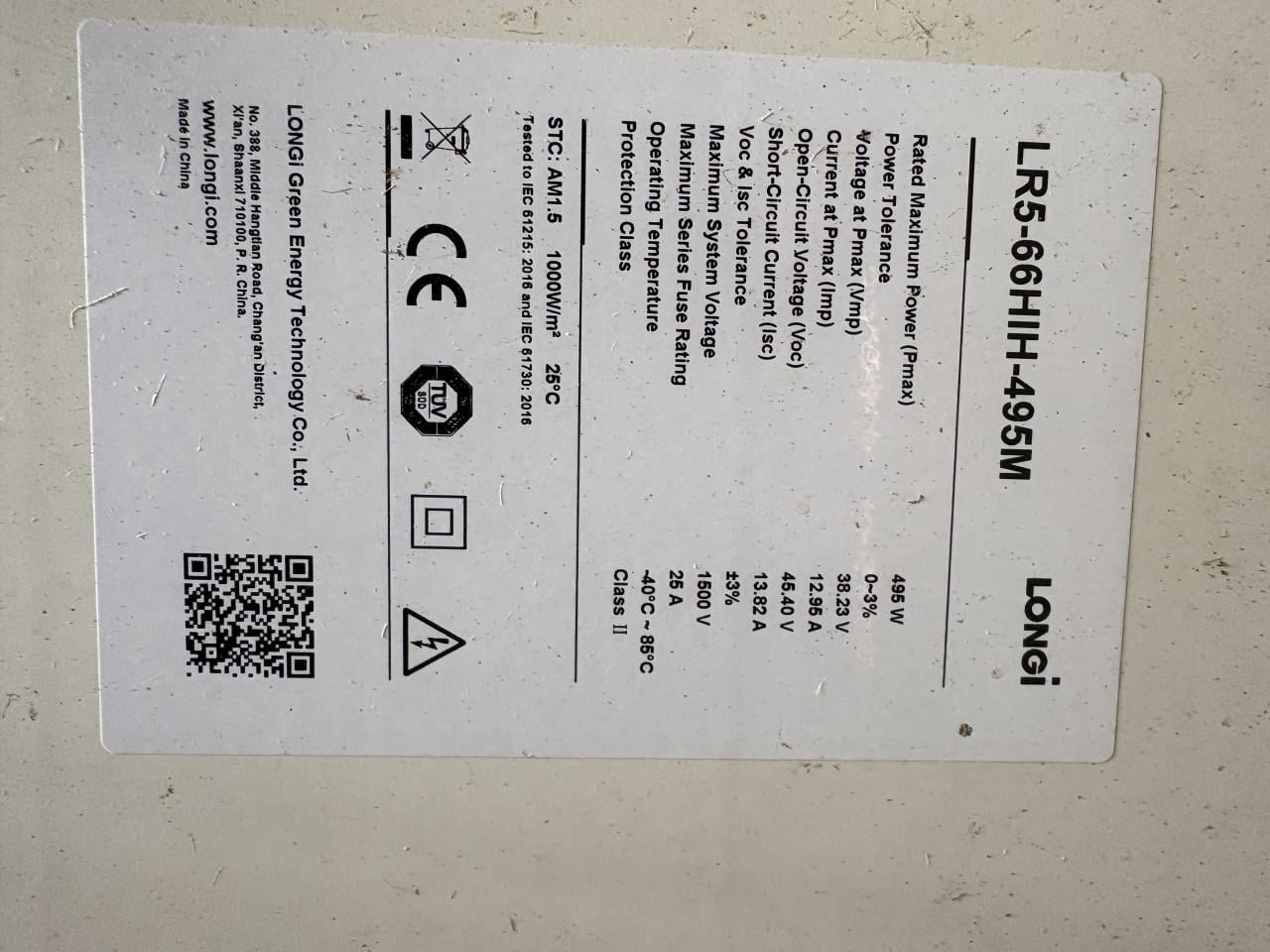 Zonnepanelen longi 495w