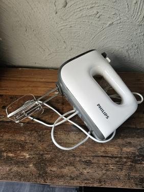Philips HR3745 Handmixer - 450W - Wit/donkergrijs werkend