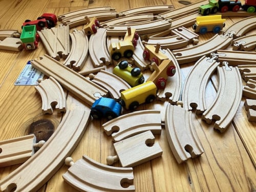 Houten treinbaan